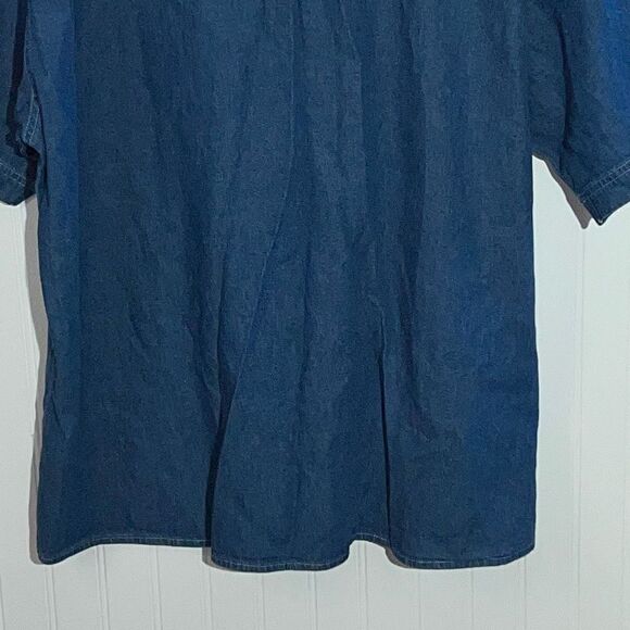 Blue Generation Denim Button Up Womens 2Xlarge Blue Short Sleeve Classic Western - Picture 8 of 9